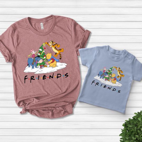 Friends Winnie The Pooh Christmas Shirt, Pooh Piglet Disney Christmas Shirt