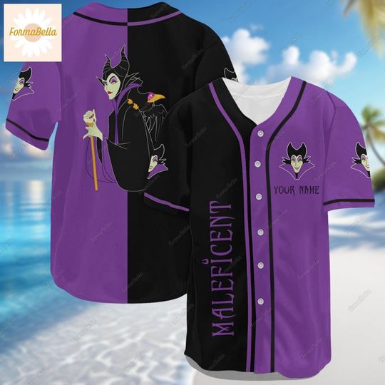 Halloween Personalized Maleficent Jersey, Disney Villains Baseball Shirt, Sleeping Beauty Jersey
