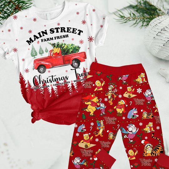 Disney Pooh Christmas Pajamas Set, Winnie The Pooh Shirt