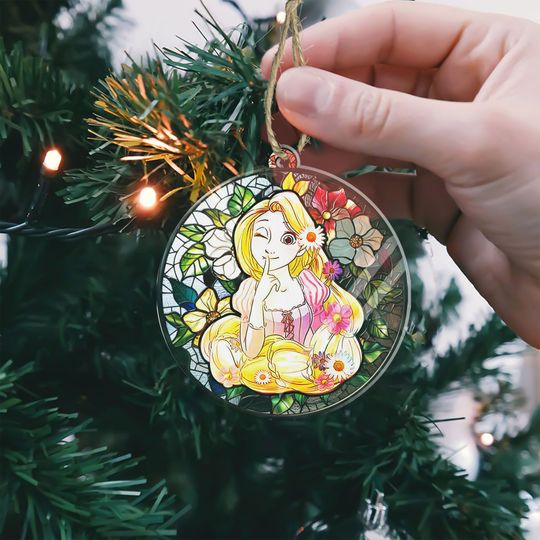 Disney Princess Rapunzel  Suncatcher Ornament, Princess Stained Glass , Acrylic Suncatcher, Home Decoration, Birthday Gift