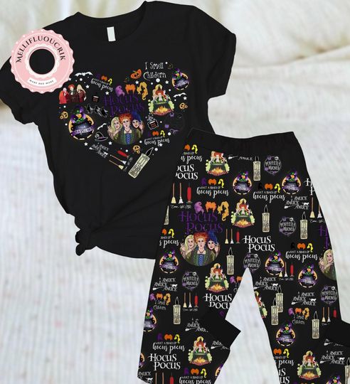 Halloween Sanderson Sisters Pajamas Set, Halloween Disneyland Witch