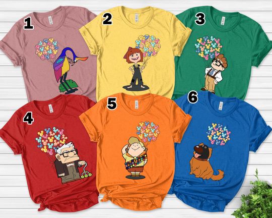 Disney Up Shirt, Up Balloon Shirt, His Carl Her Ellie Shirts, Disney Character Shirt