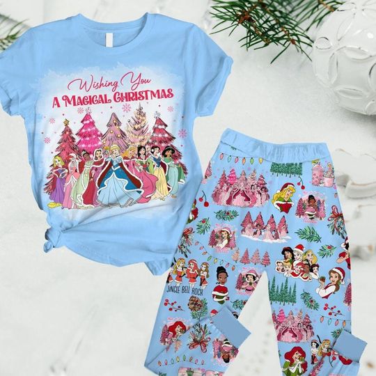 Disney Princess Christmas Pajamas Set, Disney Holiday