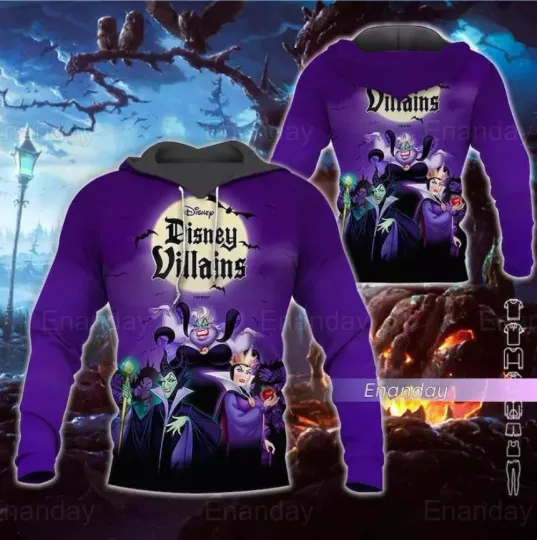 Disney Villains 3D HOODIE Halloween Gift Christmas Gift