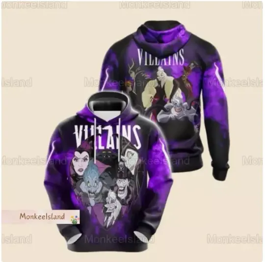 Halloween Disney Villains 3D HOODIE HALLOWEEN GIFT CHRISTMAS GIFT