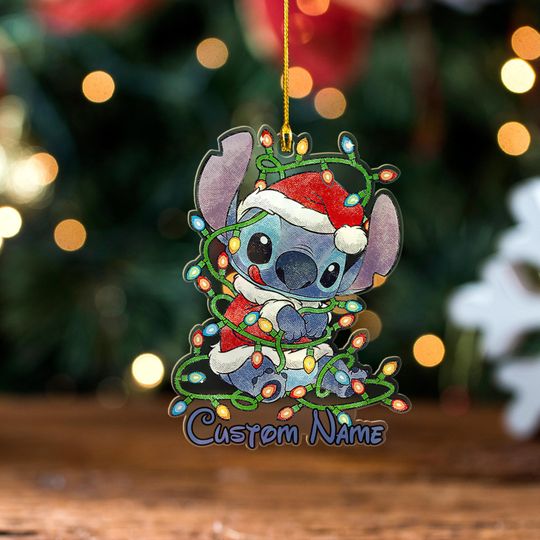 Personalized Disney Stitch Christmas Ornament, Lilo Stitch Ornament, Lilo and Stitch Ornament, Stitch Tree Hanging,Stitch and Angel Ornament