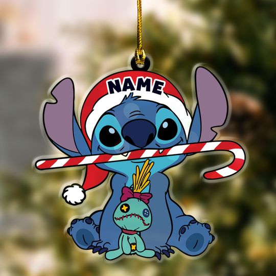 Custom Stitch Ornaments, Stitch Christmas Ornament, Lilo Stitch Ornament, Disney Stitch Ornament, Stitch Gifts, Kids Disney Ornament KBTO18