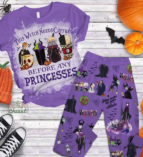 Maleficent Pajamas Set, Disney Villains Shirt, Maleficent Women Pajamas