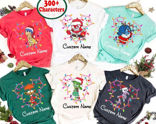 Personalized Disney Inside Out 2 Christmas Pink Light Shirt