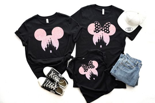 Disney Glitter Look Castle Minnie Ear Shirt, Disney Minnie Shirt, Disney Shirts, Cute Ear Shirt, Disney Shirt for Women, Disney Ear Shirt