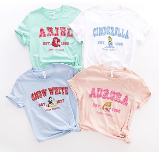 Disney Princess Shirt, Disney Princess Shirt, Disney Character Shirt, Disney Trip Shirt, Disney Belle, Cinde, Jasmine, Rapunzel