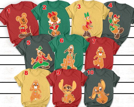 Retro Disney Gingerbread Shirt, Mickey and Friends Shirt,Disneyland Christmas Shirt