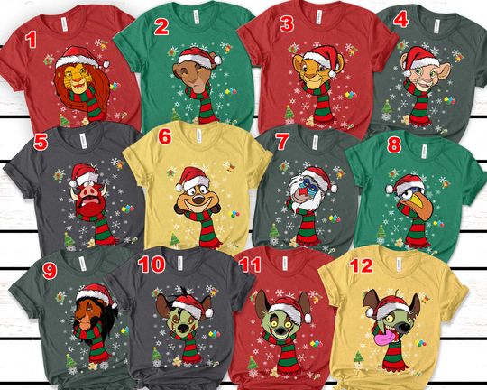 Lion King Christmas Shirt,Lion King Characters Shirt,Disneyland Christmas Shirt