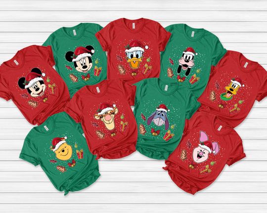 Disney Character Christmas Shirt, Family Christmas Matching shirt, Christmas Party Shirt