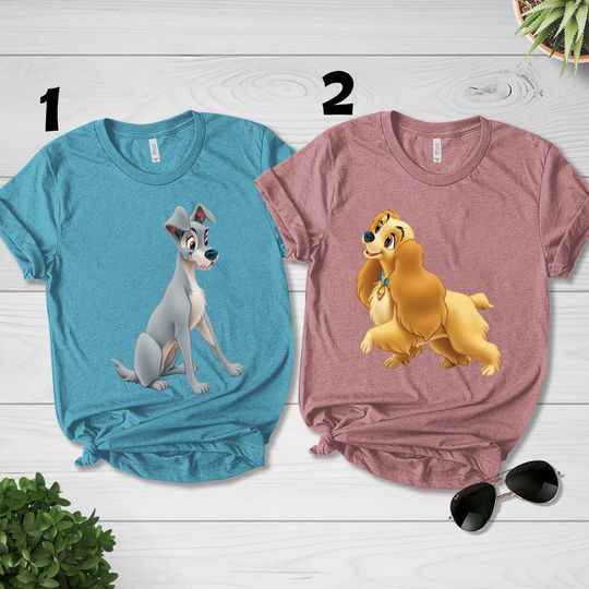 Lady And The Tramp Couples Shirt, Disney Couple Valentine's Day Matching Tee
