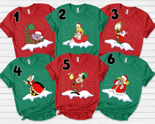 Disney Christmas Shirt, Alice in Wonderland Shirt, Christmas Group Shirt