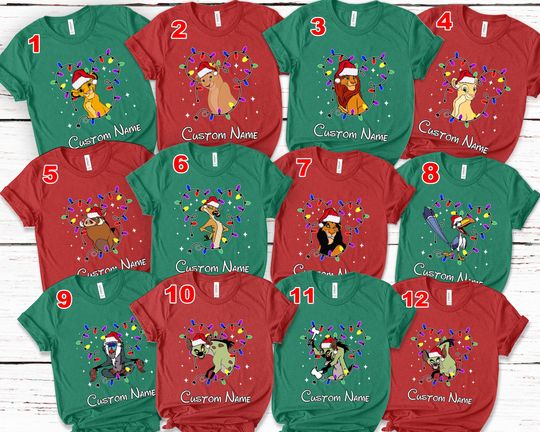 Lion King Christmas Shirt, Lion King Characters Shirt, Disneyland Christmas Shirt