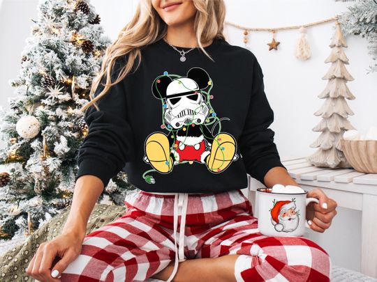 Mickey Darth Vader Christmas Sweatshirt, Disney Xmas Party Sweatshirt