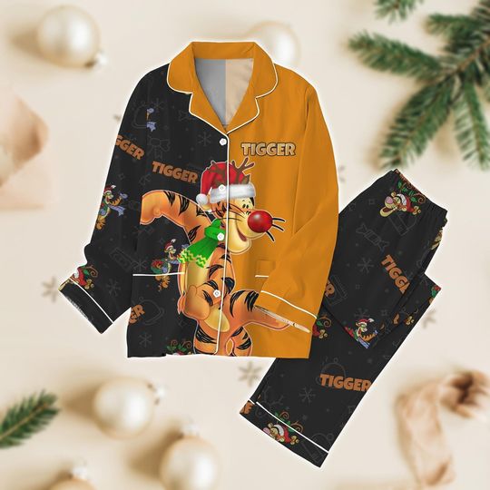Tigger Christmas Pajamas Set, Winnie The Pooh Movie Thick Pajamas, Disney Cartoon Pajamas