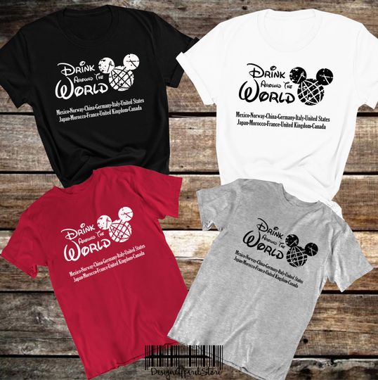 Drinking Around The World Shirt Drink Around the World DisneyWorld Shirts Epcot Drinking Shirt Epcot Food and Wine Shirts Family Shirts