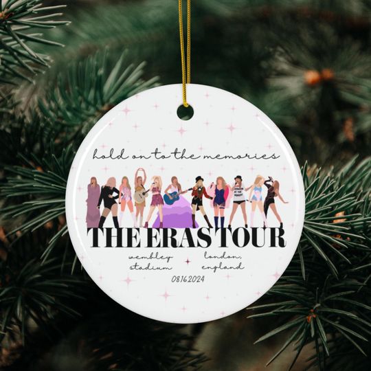 Customizable Eras Tour Christmas Ornament, Personalizable Concert Holiday