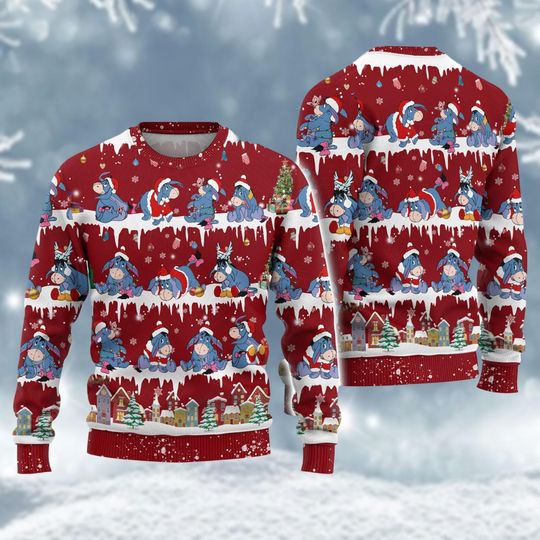 Christmas Eeyore Ugly Sweater, Winnie The Pooh Shirt, Disney BlueyDad Donkey