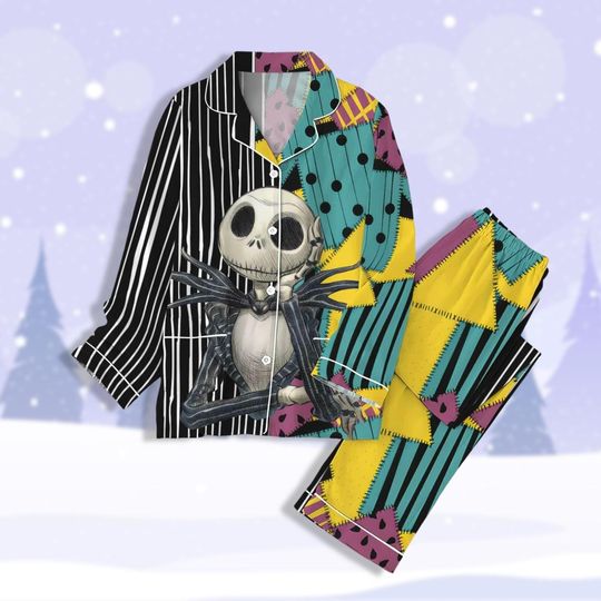 Jack Skellington Pajamas Christmas, Magic Kingdom Pajamas Set, Trick Or Treat Pajamas Set, Midnight Shirt, Disney Pajamas Family