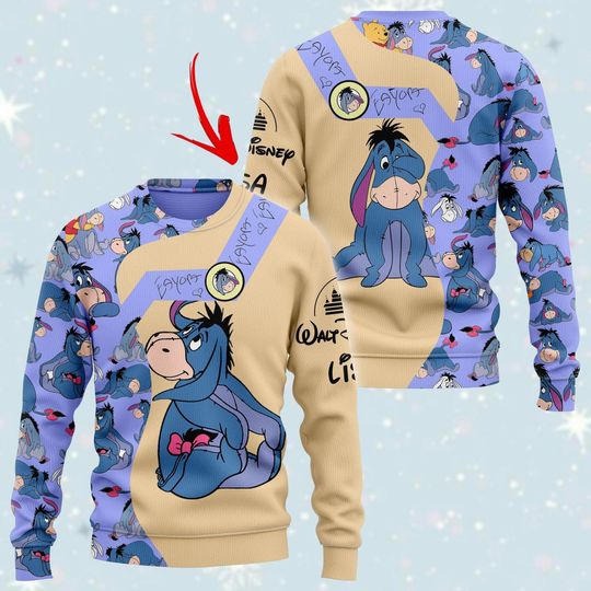 Custom Eeyore Shirt, Disney Eeyore Ugly Sweater, Eeyore Winnie The Pooh Sweater