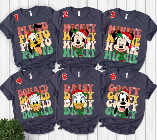 Vintage Disney Character Christmas Shirt, Mickey And Friends Christmas T-shirt