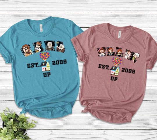 Carl and Ellie Shirt, Up Couple Shirt, Disney Couple Shirt, Pixar up Shirt, Disney Honeymoon Shirts
