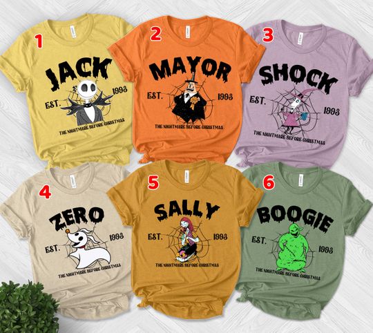Disney Nightmare Before Christmas Characters Group Shirt, Disneyland Halloween Shirt