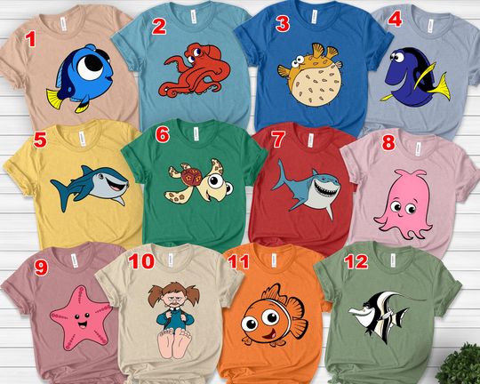 Finding Nemo Shirt, Finding Dory Shirt, Disney Character Shirt, Disney Family Shirt