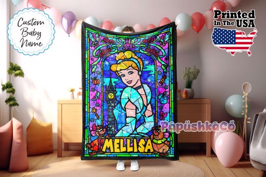 Personalized Disney Princess Throw Blanket, Birthday Gifts