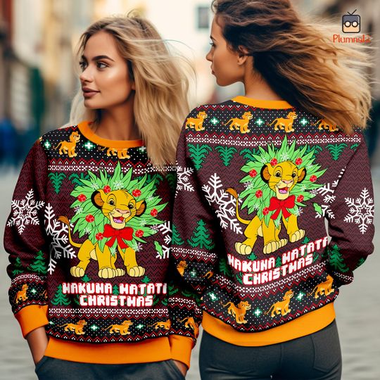 Disneyland The Lion King Ugly Sweater, Simba Lion King Ugly Christmas Sweatshirt