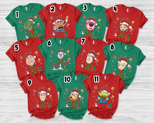 Disney Toy Story Characters Christmas Group Shirt, Santa Reindeer Christmas Shirt
