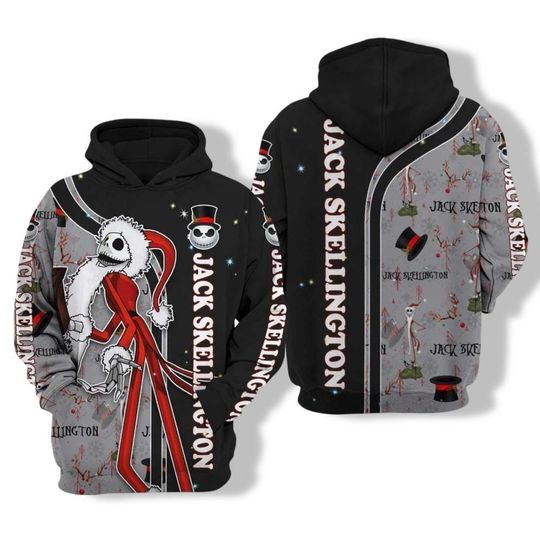 Disney Jack Skellington Christmas Hoodie, Jack And Sally 3D Hoodie