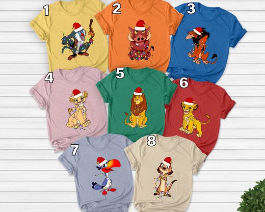 Lion King Disney Christmas Shirt, Disney Lion King Character Shirt, Disneyland Christmas