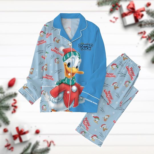 Donald Duck Pajamas Christmas, Disney Duck Xmas Pjs, Merry Xmas Party 2024