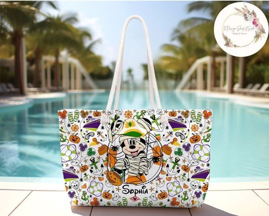 Personalized Halloween on the High Seas Disney Cruise Weekender Bag, Mickey and Friends Halloween Cruise Bag, Disney Family Cruise Trip 2024