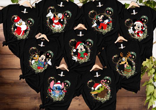 Magic Kingdom Family Christmas Shirt, Family Christmas Matching Shirt, Disney Character Christmas Shirt, Custom Disneyland Christmas Shirts