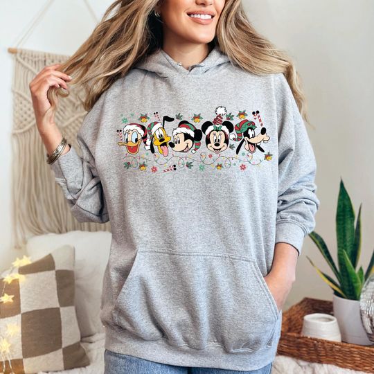 Mickey and Friends Christmas Hoodie, Retro Disney Hoodie, Disney Christmas Hoodie, Disney Trip, Disney Family Hoodie, Christmas Gift Hoodie