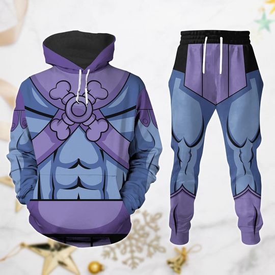 Skeletor Cosplay Hoodie Jogger, He Man Horror Movie Shirt, Costume Character Jogger Pants, Disney Skeletor Outfits
