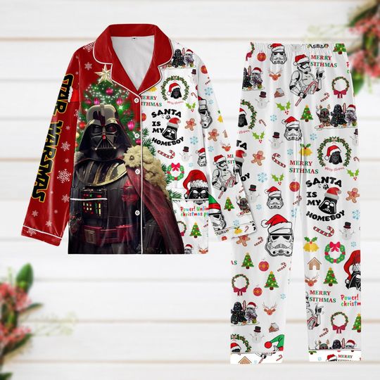 Darth Vader Christmas Pajamas, Star Wars Xmas Pajamas, Darth Vader Santa Holiday Pajamas, Disneyland Christmas, Xmas Party Gift