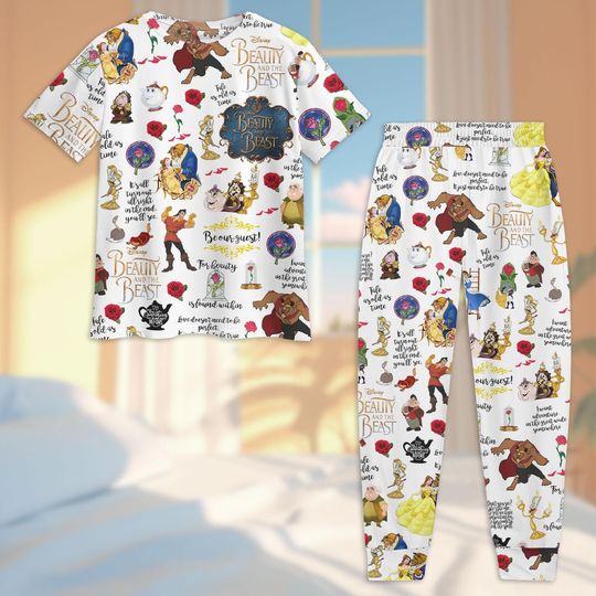 Beauty And The Beast Pajamas, Beauty And The Beast Tshirt, Princess Bella Pajama Set For Women, Disney Bella Holiday Pajamas, Bella Pjs
