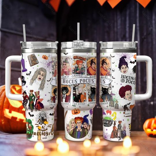 Hocus Pocus Halloween 40oz Tumbler, Sanderson Sisters Tumbler, Disney Halloween Party 2024 Tumbler, Spooky Season, Disney Witch Cups