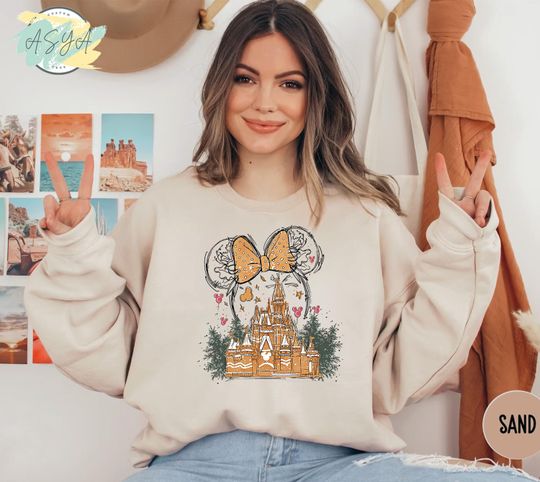 Minnie Sweater, Minnie Mouse Bow Christmas Sweatshirt, Minnie Sweater, Magic Kingdom, Family Hoodie, Vintage Disney Hoodie, Magical Kingdom