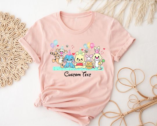 Custom Winnie The Pooh Party Shirt, Pooh And Friends Birthday Shirt, Personalized Disney Pooh Bear Family Shirt