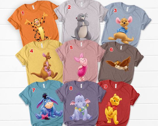 Disney Winnie The Pooh And Friends Shirt, Pooh Character Infant Bodysuit Disneyland Halloween Vacation Trip Tee