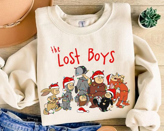 Disney Peter Pan Lost Boys Christmas Lights Sweatshirt, The Lost Boys Squad Christmas Sweatshirts