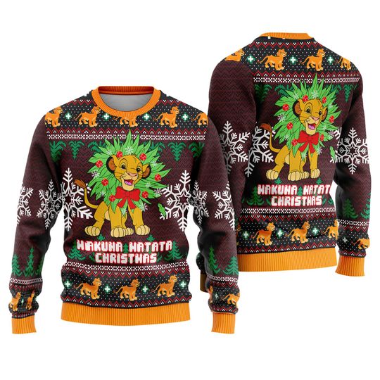 Disneyland The Lion King Ugly Sweater, Simba Lion King Ugly Christmas Ugly Sweatshirt